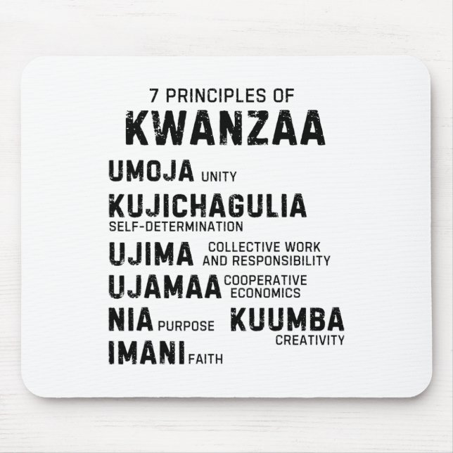Seven Principles Of Kwanzaa Happy Kwanzaa 9  Mouse Mat (Front)
