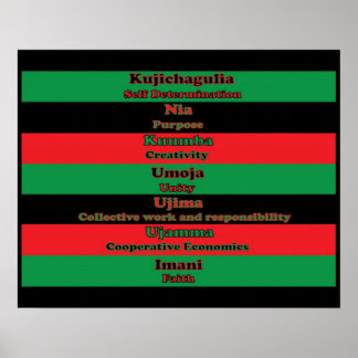 Seven Principles of Kwanzaa (Horizontal) Poster