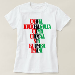 Seven Principles of Kwanzaa Kinara Colours T-Shirt