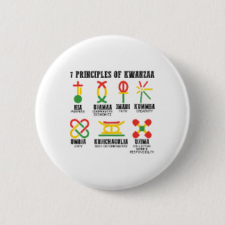 Seven Principles Of Kwanzaa Proud African American 6 Cm Round Badge