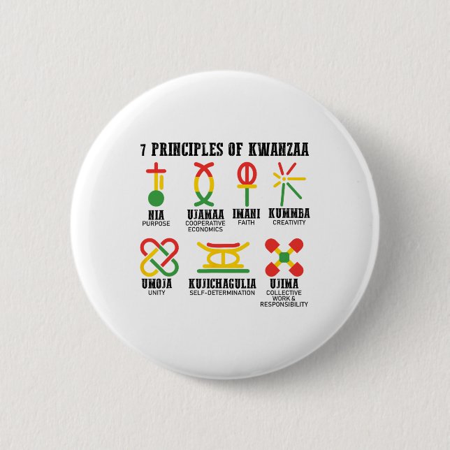 Seven Principles Of Kwanzaa Proud African American 6 Cm Round Badge (Front)