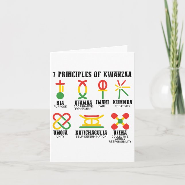 Seven Principles Of Kwanzaa Proud African American Card (Front)