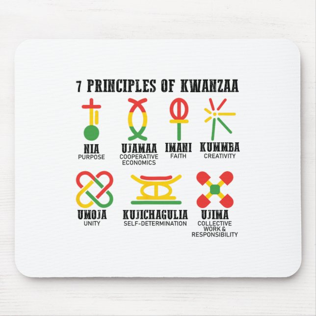 Seven Principles Of Kwanzaa Proud African American Mouse Mat (Front)