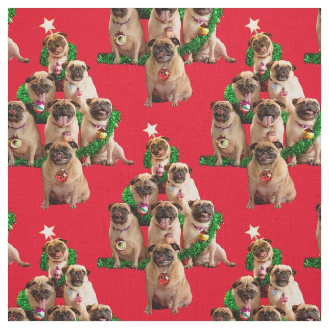 Seven Pugs-a-Posing Fabric (Swatch)