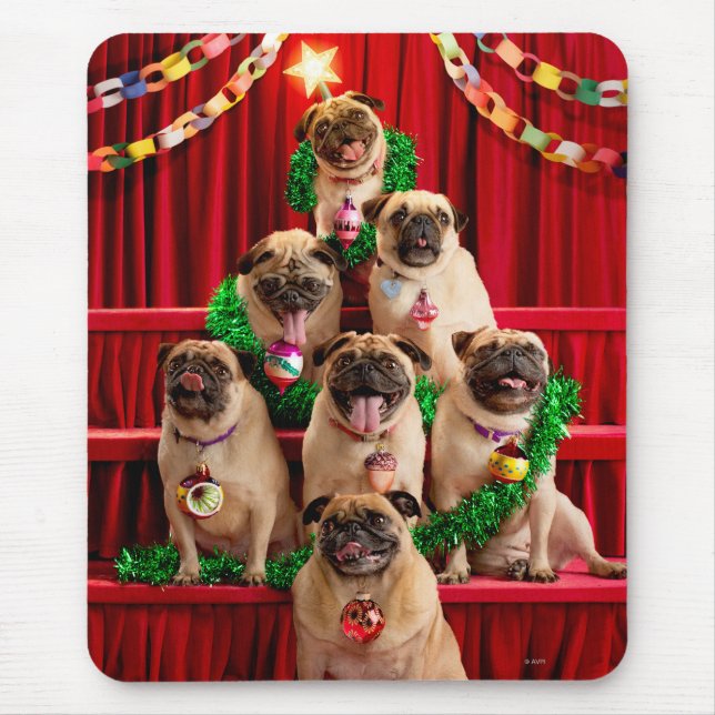Seven Pugs-a-Posing Mouse Mat (Front)