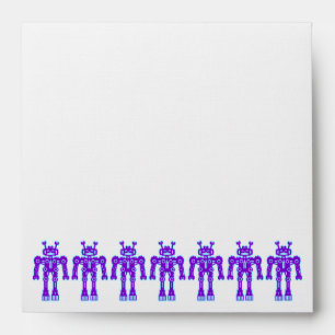 Seven Purple Robots (Square) Envelope