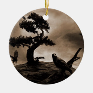 Seven Ravens Ceramic Tree Decoration