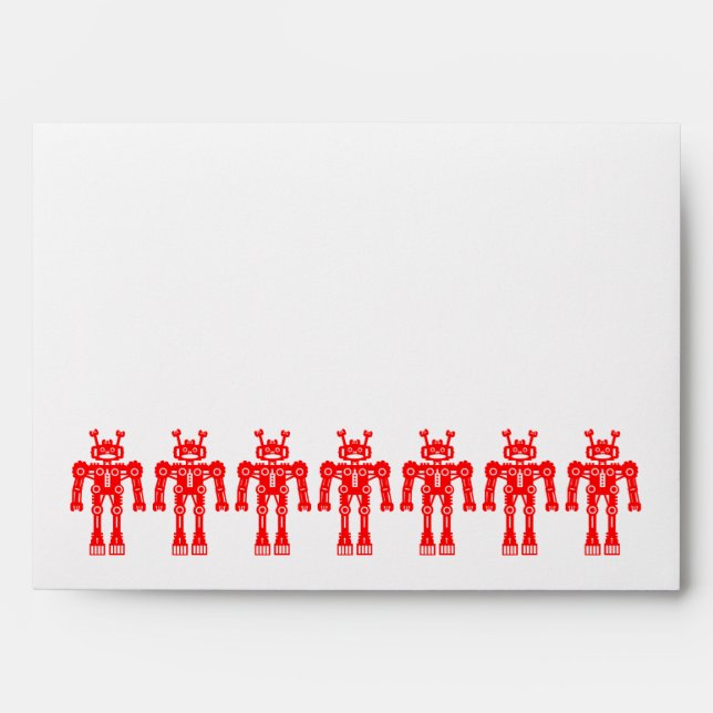 Seven Red Robots (Felt) Envelope (Front)