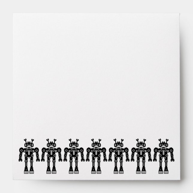 Seven Robots (Square) (Speckled) Envelopes (Front)