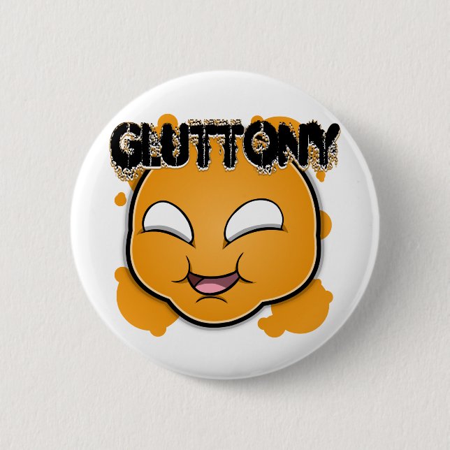 Seven Sins Faces - Gluttony 6 Cm Round Badge (Front)