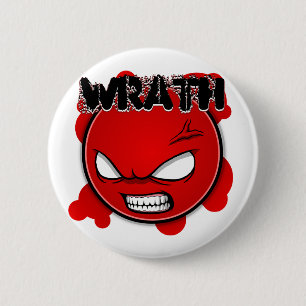 Seven Sins Faces - Wrath 6 Cm Round Badge
