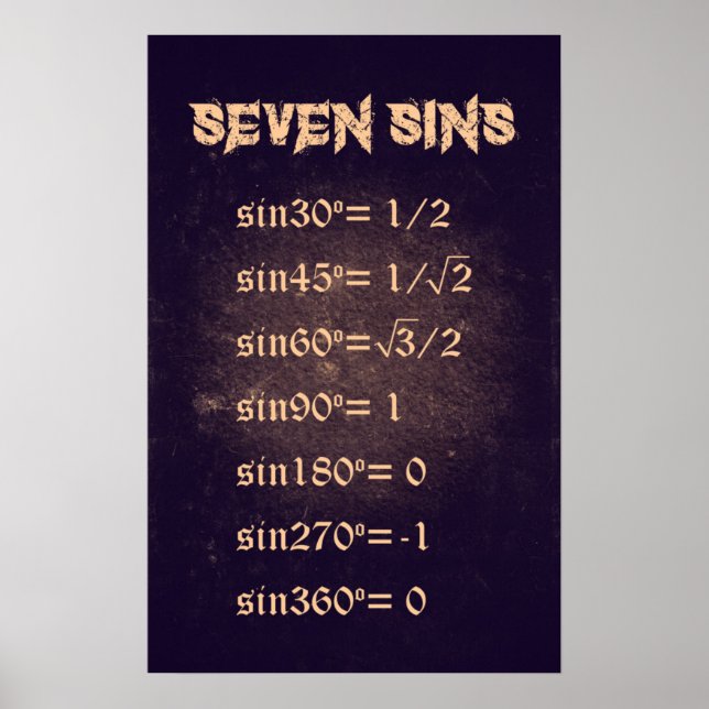 Seven Sins - Math Poster (Front)