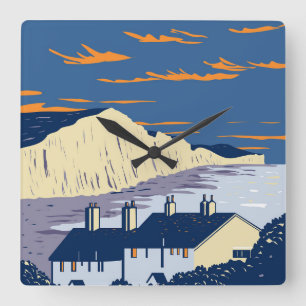 Seven Sisters Square Wall Clock