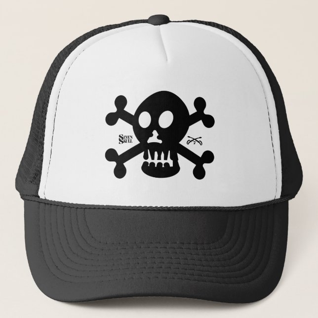SEVEN SKULL BY MASANSER PIXELAT TRUCKER HAT (Front)
