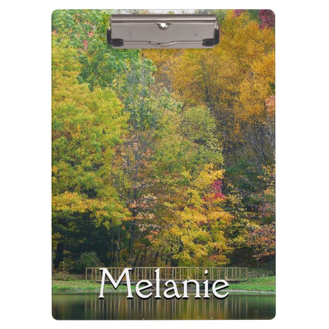 Seven Springs Fall Bridge II Autumn Landscape Clipboard (Front)