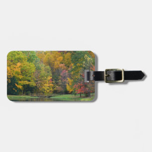 Seven Springs Fall Bridge II Autumn Landscape Luggage Tag