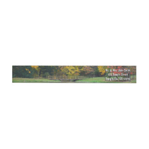 Seven Springs Fall Bridge II Autumn Landscape Wrap Around Label