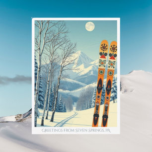 Seven Springs mountain ski vacation Postcard