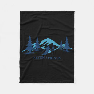 Seven Springs Pennsylvania Ski Resort Skiing Skier Fleece Blanket