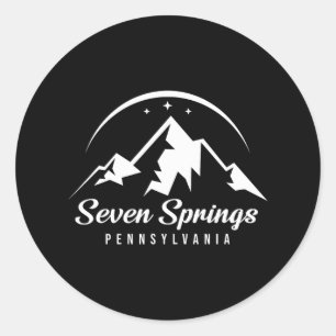Seven Springs Pennsylvania Ski Resort Skiing Snowb Classic Round Sticker