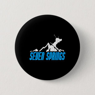 Seven Springs Skiing Snowboarding France Resort Di 6 Cm Round Badge