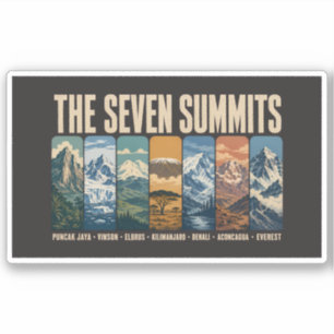 Seven Summits Mountain Landmarks Illustration