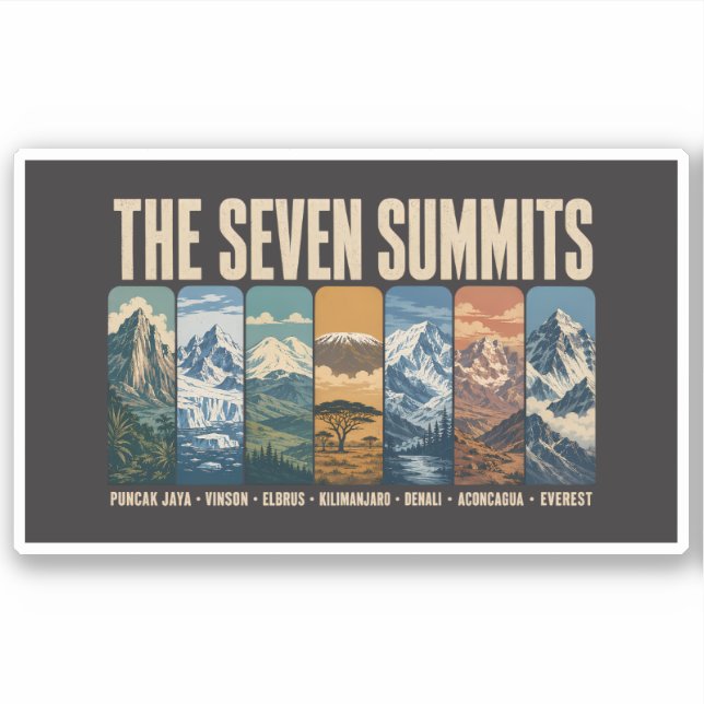 Seven Summits Mountain Landmarks Illustration (Front)