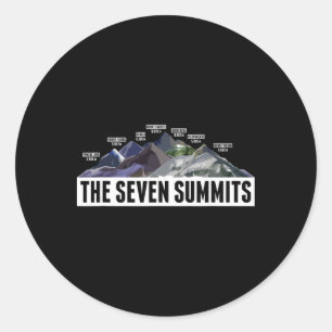 Seven Summits Mountaineering Climbing Hiking Gift  Classic Round Sticker