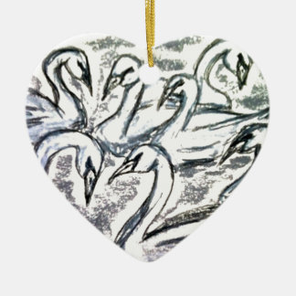 Seven Swans A Swimming Ceramic Tree Decoration