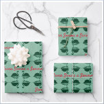 Seven Swans a Swimming Christmas Wrapping Paper Sheet<br><div class="desc">A nod to the Christmas song with SEVEN SWANS A SWIMMING in red script with green swans throughout.</div>