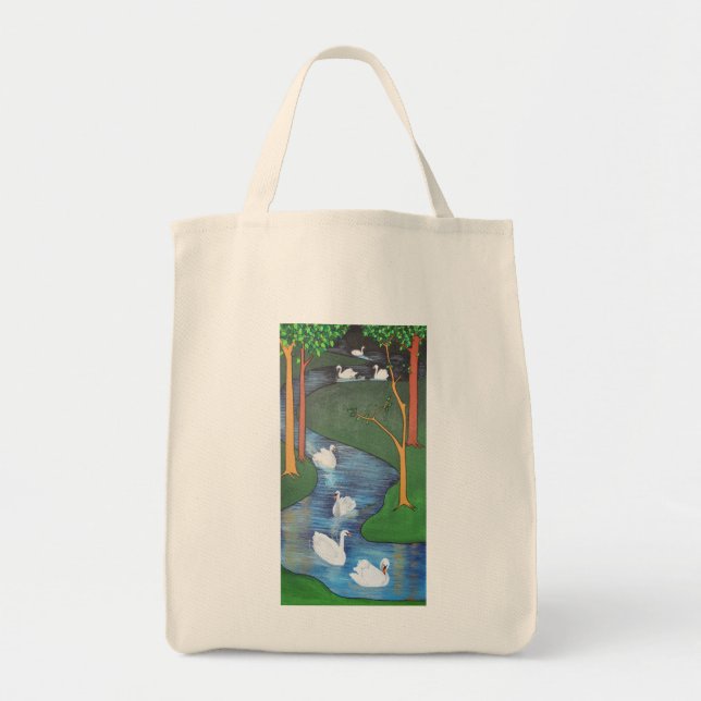 Seven Swans A-Swimming Tote Bag (Front)