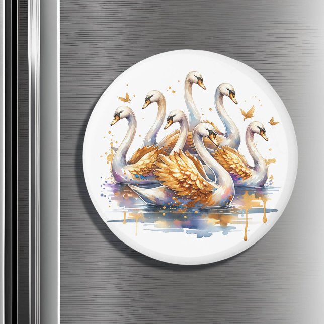  Seven swans a-swimming | Twelve Days of Christmas Magnet (Creator Uploaded)