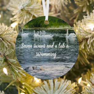 seven swans and a lab a swimming metal tree decoration