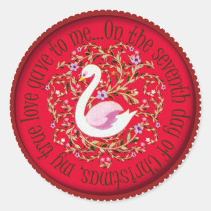 Seven swans aswimming classic round sticker