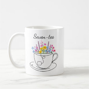 Seven-Tea 70th Birthday Whimsical Fun Floral   Coffee Mug