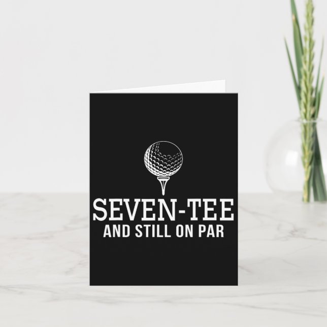 Seven Tee Golf Birthday 70th Birthday Women Mens 7 Card (Front)