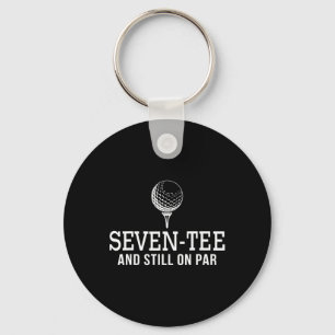 Seven Tee Golf Birthday 70th Birthday Women Mens 7 Key Ring