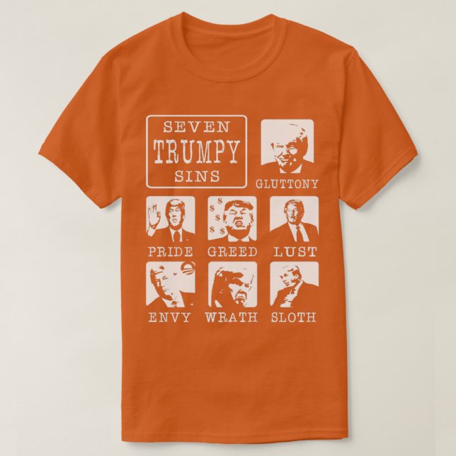Seven Trumpy Sins T-Shirt (Design Front)