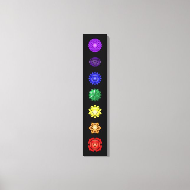 Seven vertical chakras canvas print (Front)
