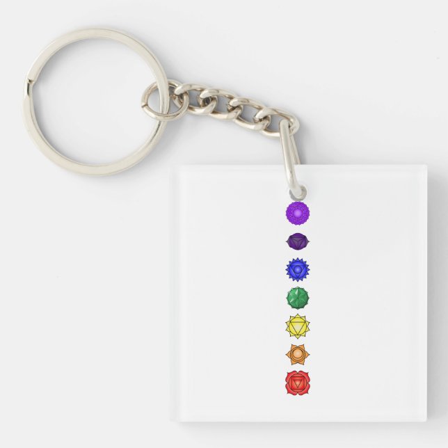 Seven vertical chakras key ring (Front)