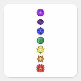 Seven vertical chakras square sticker