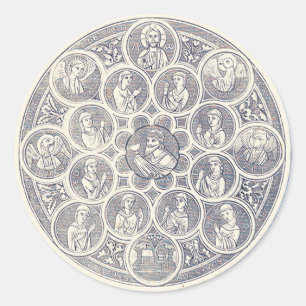 Seven virtues and Jesus Christ Classic Round Sticker