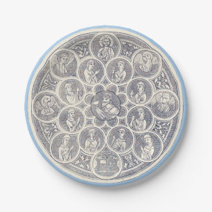Seven virtues and Jesus Christ Paper Plate
