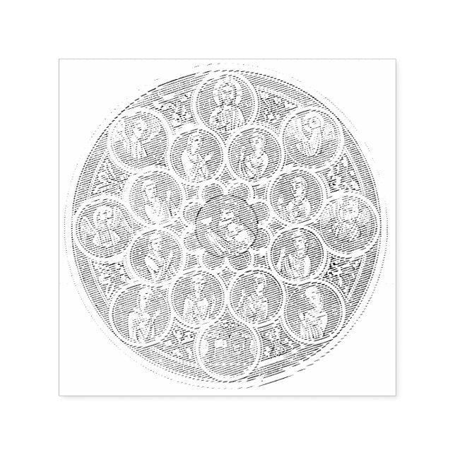Seven virtues and Jesus Christ Self-inking Stamp (Design)