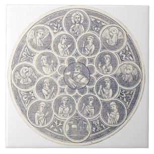 Seven virtues and Jesus Christ Tile