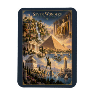 Seven Wonders of the World Historical Art Magnet