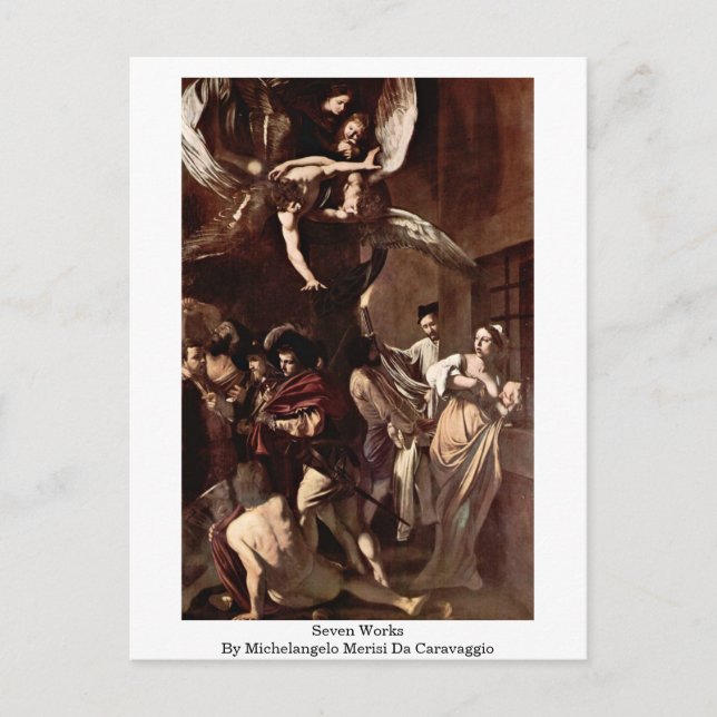 Seven Works By Michelangelo Merisi Da Caravaggio Postcard (Front)