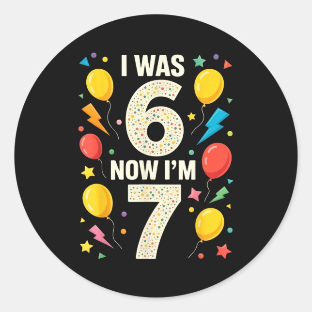 Seven Year Old Birthday 7 Year Old For Kids Girls  Classic Round Sticker (Front)