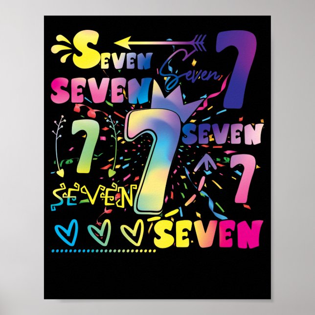 Seven Years Old 7th Birthday Poster (Front)