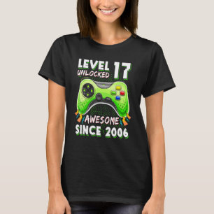 Seventeen 17yr BDay Boy Gamer 17th 17 Year Old Bir T-Shirt